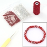 DIY kit armband haken met 11/0 - rood crystal